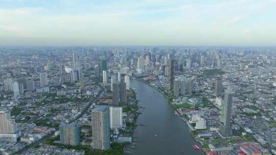 4K航拍 曼谷城市风景 湄南河