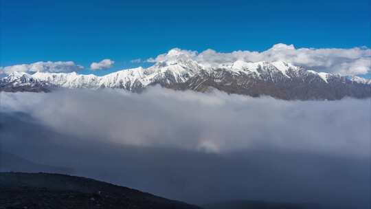 川西子梅垭口云海雪山佛光延时