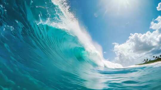 海浪浪花 清澈海浪 波光粼粼