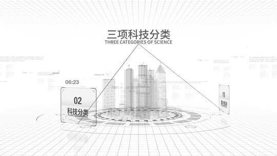 城市建筑全息科技分类白色版AE模板