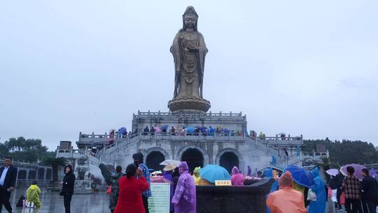 浙江普陀山南海观音实拍视频