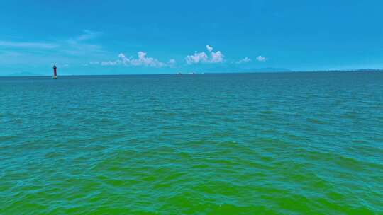 珠海航拍港珠澳大桥大全景 海面低机位飞行