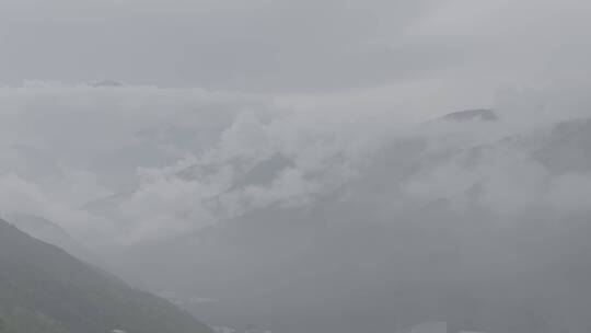 4k森林大自然风景雪山云海自然山川雪山