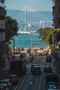 香港坚尼地城街景车流延时