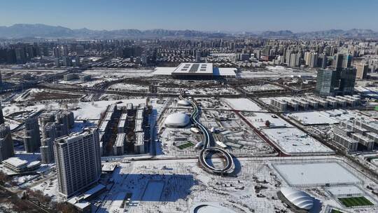 航拍雪景 唯美冬日空镜 立冬 冬至节气