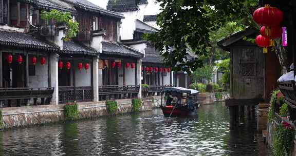 江南水乡南浔古镇烟雨空镜