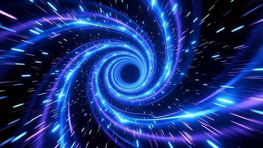 光速粒子冲击特效 穿梭时空片头 时光隧道