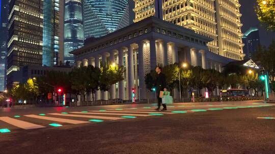 陆家嘴环路夜景延时