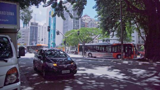 南美洲巴西圣保罗城市街道人文视频