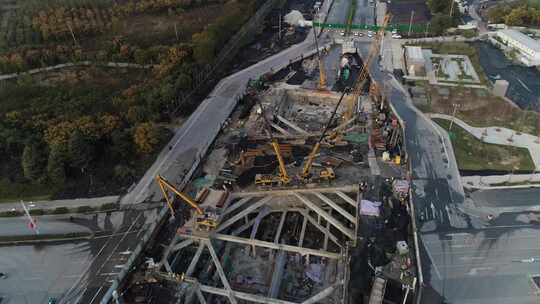 城市道路修建快速车辆4k