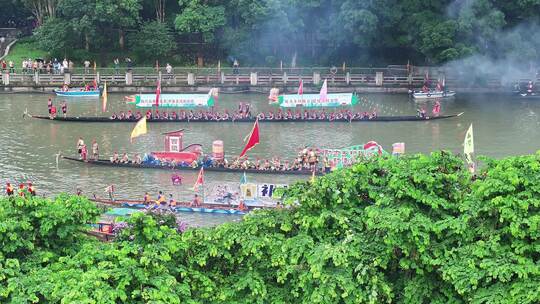 中国广东省广州市荔湾区花地河东漖龙舟景