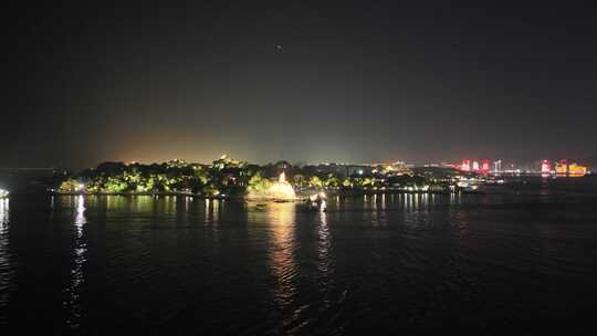 福建厦门鼓浪屿夜景航拍