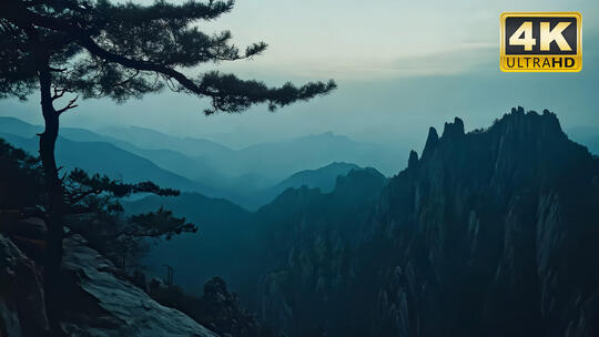 陕西华山五岳登山风景山顶山峰视频素材3