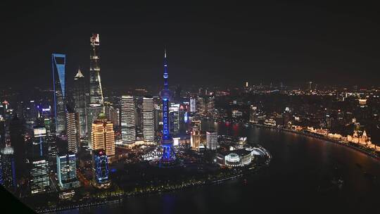 上海外滩城市夜景4K