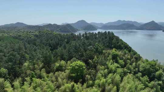 4K航拍浙江杭州临安青山湖风景区