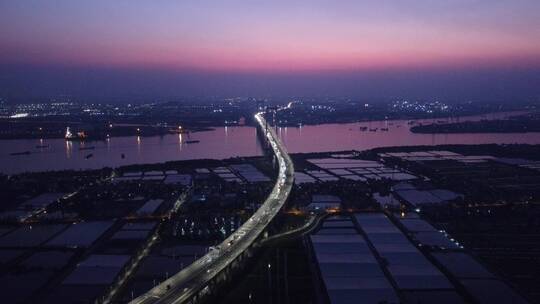 广州市城市建筑风光夜景航拍