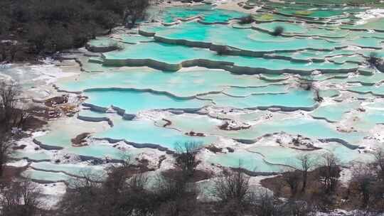 4k航拍四川甘孜黄龙景区