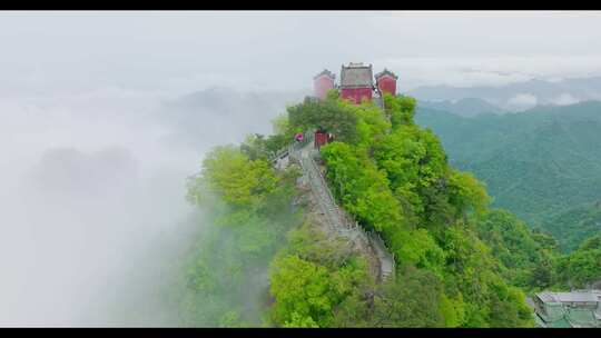 湖北武当山栈道航拍