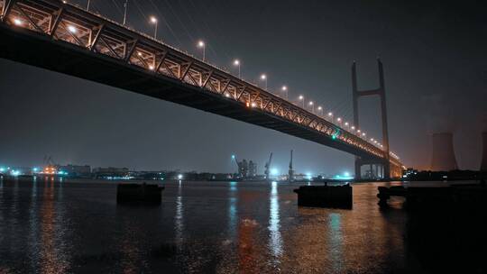闵浦大桥夜景延时摄影