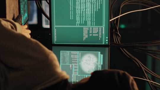 垂直视频技术男黑客利用系统漏洞攻破防火墙视频素材模板下载