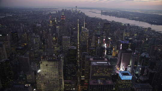 纽约夜景航拍视频素材模板下载
