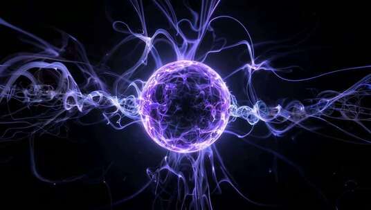 紫色粒子光效能量球素材