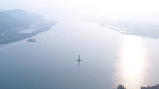 浙江富春江和白塔4K航拍视频合集视频素材模板下载