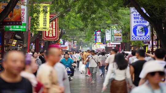 西安回民街人流延时