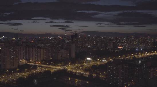 北京雨后姚家园路高架环线城市空镜