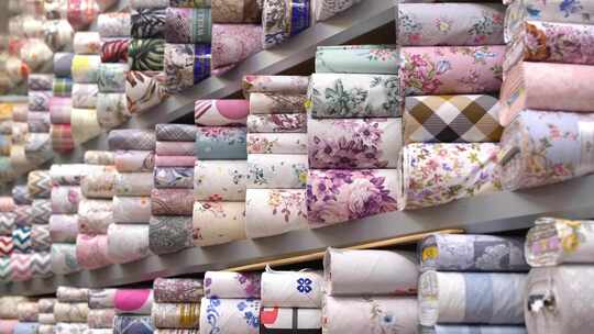 布匹 纺织 织布 面料 丝绸 纺织品视频素材模板下载