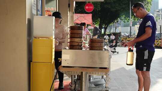 早餐 夜宵 小吃 食品 街道 视频 素材