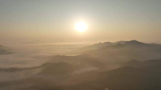 航拍山川山峦云海朝阳日出