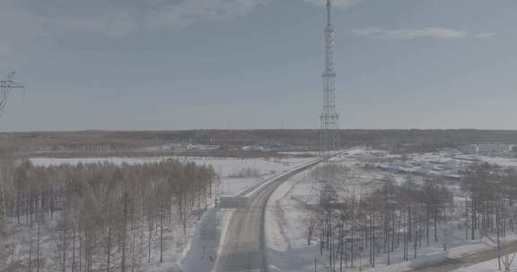 大兴安岭冬季冰雪道路