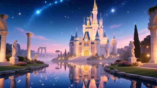 公主风城堡背景梦幻古罗马遗迹花园合集4K