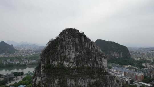 航拍广西桂林七星景区4A景区