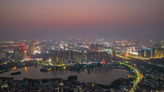 贵港东湖夜景航拍