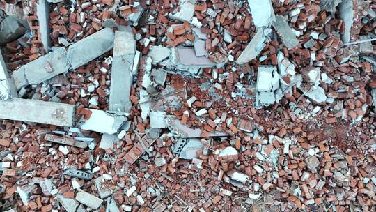 废弃瓦片砖块建筑垃圾房屋碎片视频素材模板下载