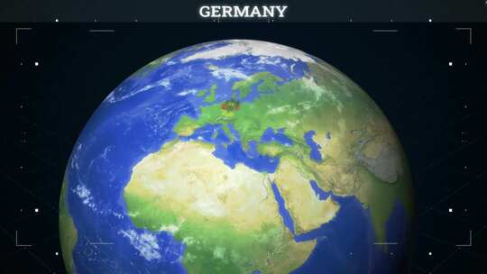 德国地图来自地球与国旗