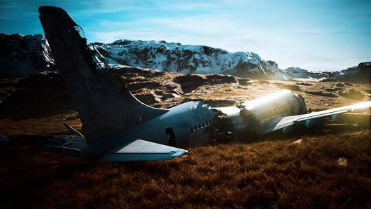 飞机坠毁在山上