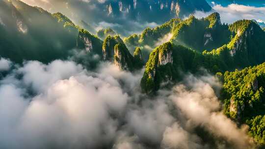 山间云海阳光照射美景