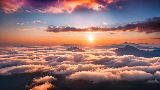 高山云海日出全景