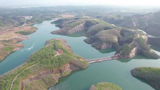 中国航拍湖南郴州高椅岭丹霞地貌