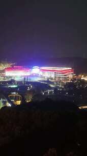 竖屏航拍四川德阳华谊兄弟星剧场夜景