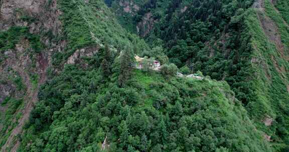 林场高山峡谷航拍