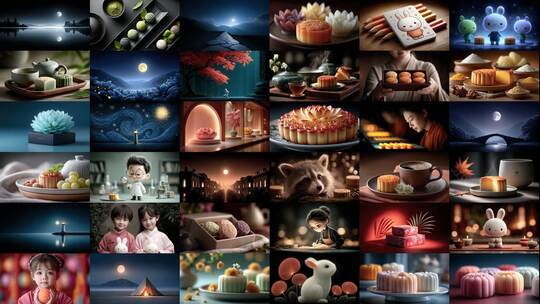 中秋月饼茶阖家团圆合集(前138S为快速预览)高清在线视频素材下载