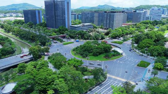 广州黄埔开发区科学城萝岗航拍空镜