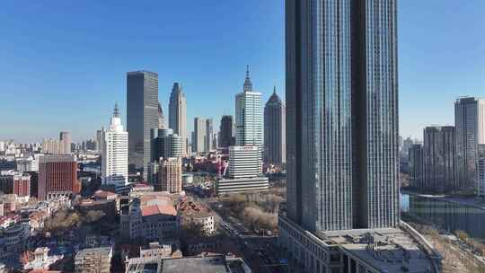 天津和平区城市大景天津大景天津CBD航拍