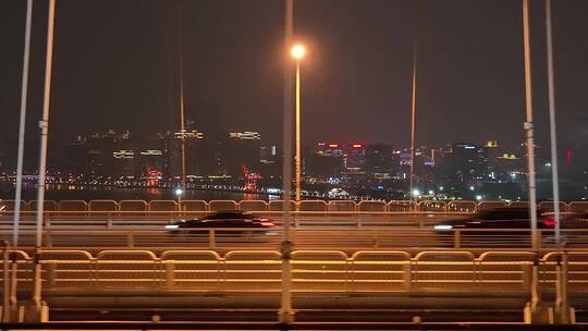 卢浦大桥航拍夜景