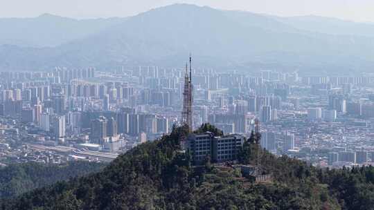 航拍湖南怀化城市大景