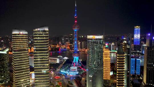 上海航拍/陆家嘴/东方明珠/夜景延时摄影